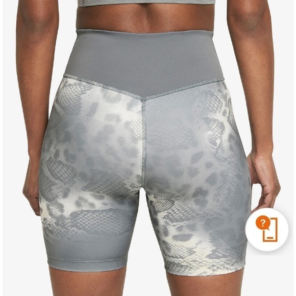 Nike Pants - Nike Women's One Dri-Fit Training Performance Tight Fit Shorts Snake Gray Small